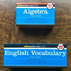 Spark Notes Study Cards for Algebra and English Vocabulary
